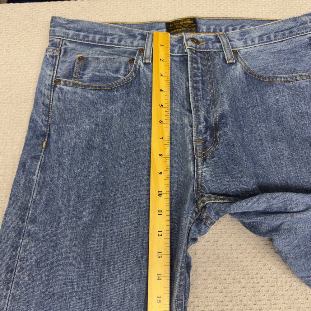 Filson Jeans Mens 34x34 Blue Denim Rail Splitter Made in USA 5 Pocket Workwear - Picture 8 of 10
